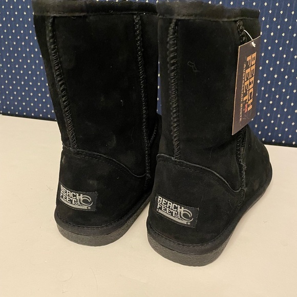 Beach Feet Black Suede Boots, New - Picture 3 of 6